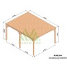 Techo de pérgola con lamas de madera Estrasburgo 5x4m 20m2