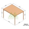 Pérgola coberta com telhado de madeira maciça Dijon 4x3m 12m2