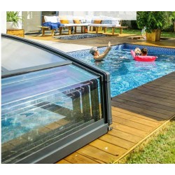 Flat Majorca Telescopic Pool Enclosure for 6x4m Pool