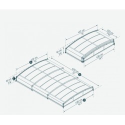 Cobertura telescópica para piscina plana Maiorca para piscina de 6x4m