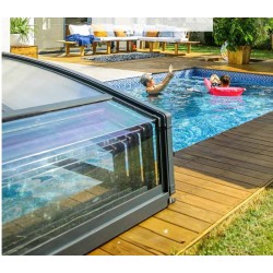 Flat Majorca Telescopic Pool Enclosure for 8x4m Pool