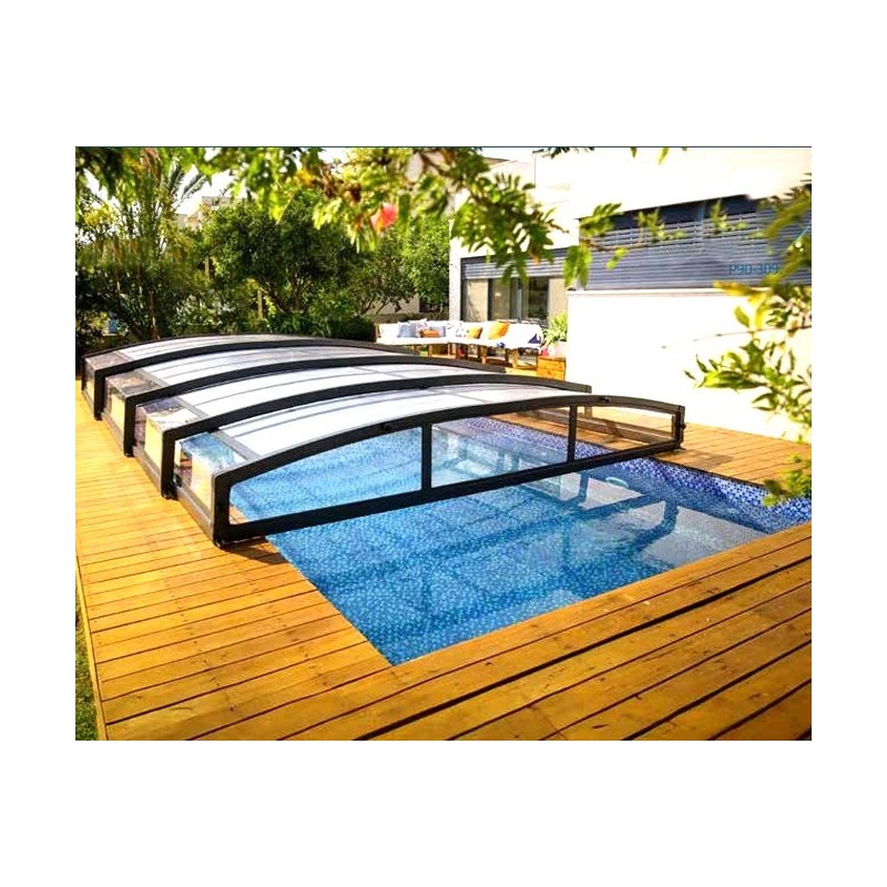 Flat Majorca Telescopic Pool Enclosure for 8x4m Pool