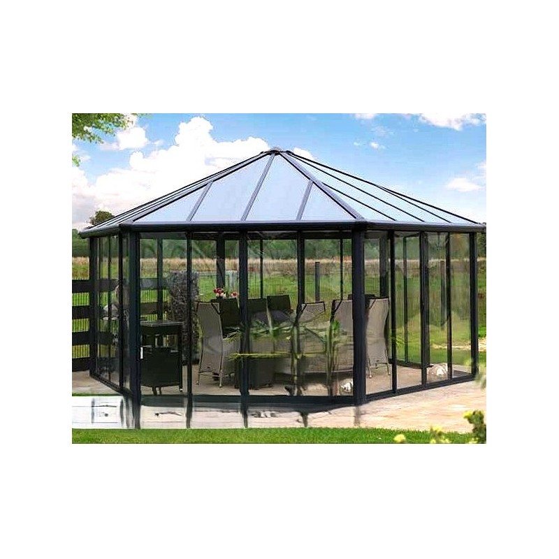 Garda 6X5.2 Transparenter Gartenpavillon aus Aluminium mit Überdachung