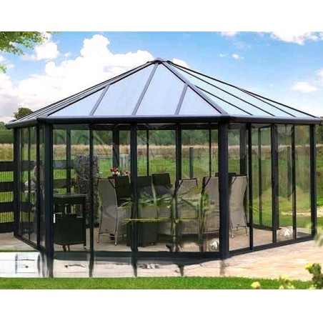 Garda 6X5.2 Gazebo de Jardim Fechado com Canopia Transparente e Alumínio