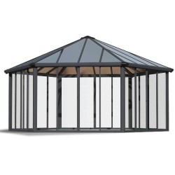 Garda 6X5.2 Gazebo de Jardim Fechado com Canopia Transparente e Alumínio