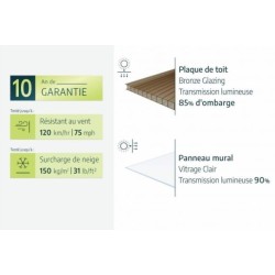 Garda 6X5.2 Gazebo de Jardim Fechado com Canopia Transparente e Alumínio