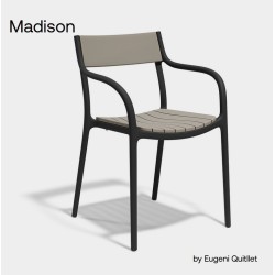 Chaise Madison Slats Noir Tortora Vondom