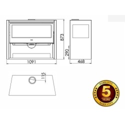 Panadero Chopin 3V EcoDesign 8,2 kW Stufa a legna