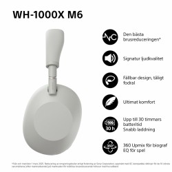 Bluetooth Headphones Sony WH1000XM6S.CE7 Black Grey