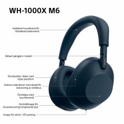 Auricolari Bluetooth Sony WH1000XM6L.CE7 Azzurro Nero Midnight Blue