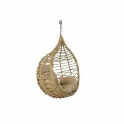 Poltrona de jardim suspensa DKD Home Decor Castanho Bege Marrom claro Alumínio Rotim sintético 90 x 70 x 110 cm 100 x 70 x 125 c