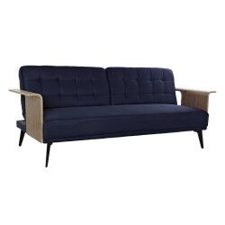 Sofá-cama DKD Home Decor Azul Castanho Preto Metal Moderno Urbana 203 x 87 x 81 cm