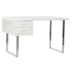 Secretária DKD Home Decor Branco Prateado Metal Madeira MDF 120 x 55 x 76 cm