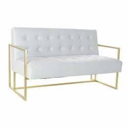 Divano DKD Home Decor Dorato Metallo Poliestere Blu cielo (128 x 70 x 76 cm)