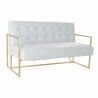 Divano DKD Home Decor Dorato Metallo Poliestere Blu cielo (128 x 70 x 76 cm)