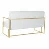 Divano DKD Home Decor Dorato Metallo Poliestere Blu cielo (128 x 70 x 76 cm)