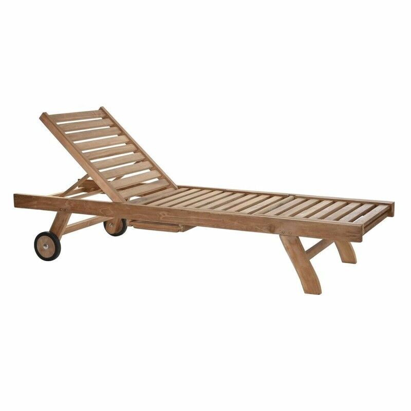 Sun-lounger DKD Home Decor Brown With wheels Teak (200 x 65 x 36 cm) Sun-lounger DKD Home Decor Brown With wheels Teak (200 x 65 x 36 cm)