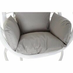 Poltrona de jardim suspensa DKD Home Decor 90 x 70 x 110 cm Cinzento Metal Rotim sintético Branco