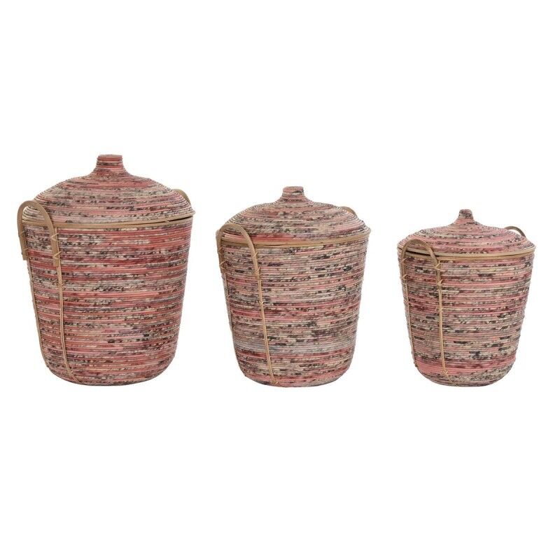 Set di Cestini DKD Home Decor Pesca Naturale (3 Pezzi) (3 Unità) Set di Cestini DKD Home Decor Pesca Naturale (3 Pezzi) (3 Unità)