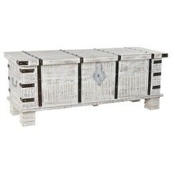 Arcón DKD Home Decor Metal Blanco Madera de mango (116 x 40 x 45 cm)