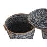 Set di Cestini DKD Home Decor Bianco Nero Naturale
