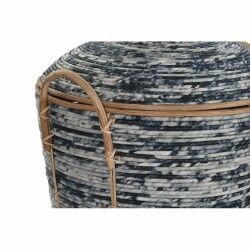 Set di Cestini DKD Home Decor Bianco Nero Naturale