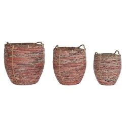 Set di Cestini DKD Home Decor Pesca Naturale (3 Pezzi)