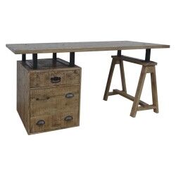 Secretária DKD Home Decor 160 x 80 x 75 cm Metal Madeira de mangueira