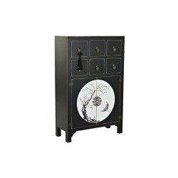 Cómoda DKD Home Decor Preto Dourado Abeto Madeira MDF Oriental 63 x 28 x 101 cm