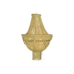 Candeeiro de teto DKD Home Decor Amarelo Castanho Metal Madeira MDF 40 W 50 x 50 x 73 cm