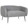 Sofá DKD Home Decor Preto Cinzento Espuma Madeira Metal Veludo Scandi 129 x 75 x 73 cm