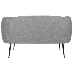 Sofá DKD Home Decor Preto Cinzento Espuma Madeira Metal Veludo Scandi 129 x 75 x 73 cm