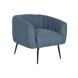 Poltrona DKD Home Decor Azzurro Nero Dorato Schiuma Legno Metallo 81 x 75 x 73 cm