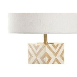 Lámpara de mesa Home ESPRIT Blanco Beige Dorado 50 W 220 V