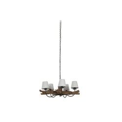 Lámpara de Techo Home ESPRIT Hierro madera de teca 90 x 90 x 35 cm
