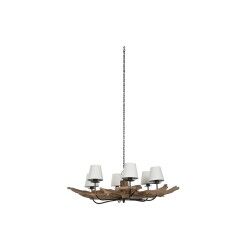 Candeeiro de teto Home ESPRIT Ferro Teca 130 X 130 X 35 cm