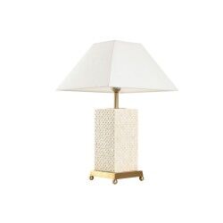 Desk lamp Home ESPRIT White Beige Golden 50 W 220 V