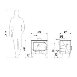 Fogão a lenha Stina 7,3kW