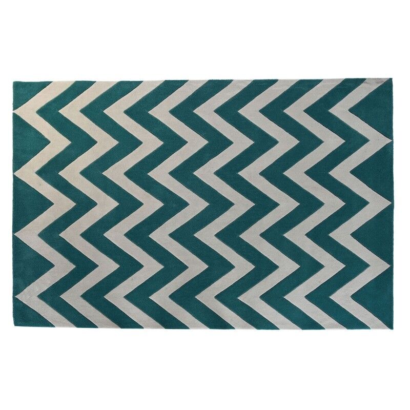 Alfombra DKD Home Decor 160 x 230 x 2 cm Poliéster Zig-zag Bicolor Alfombra DKD Home Decor 160 x 230 x 2 cm Poliéster Zig-zag Bicolor