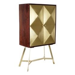 Aparador DKD Home Decor Dourado Catanho escuro Acácia Madeira de mangueira 84 x 43 x 156,5 cm