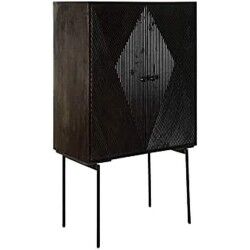 Anrichte DKD Home Decor Schwarz Dunkelbraun Metall Mango-Holz 84 x 43 x 153,5 cm
