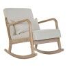 Cadeira de baloiço DKD Home Decor Bege Natural Linho Madeira da borracha 66 x 85 x 81 cm