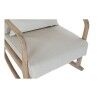 Cadeira de baloiço DKD Home Decor Bege Natural Linho Madeira da borracha 66 x 85 x 81 cm