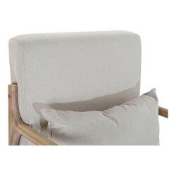 Cadeira de baloiço DKD Home Decor Bege Natural Linho Madeira da borracha 66 x 85 x 81 cm