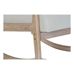 Cadeira de baloiço DKD Home Decor Bege Natural Linho Madeira da borracha 66 x 85 x 81 cm