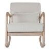 Cadeira de baloiço DKD Home Decor Bege Natural Linho Madeira da borracha 66 x 85 x 81 cm