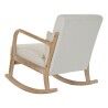 Cadeira de baloiço DKD Home Decor Bege Natural Linho Madeira da borracha 66 x 85 x 81 cm
