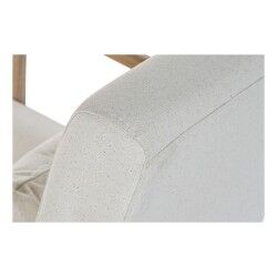 Cadeira de baloiço DKD Home Decor Bege Natural Linho Madeira da borracha 66 x 85 x 81 cm