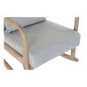 Schaukelstuhl DKD Home Decor Grau natürlich Hellgrau Leinen Kautschukholz 66 x 88 x 78 cm