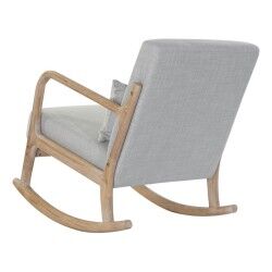 Schaukelstuhl DKD Home Decor Grau natürlich Hellgrau Leinen Kautschukholz 66 x 88 x 78 cm
